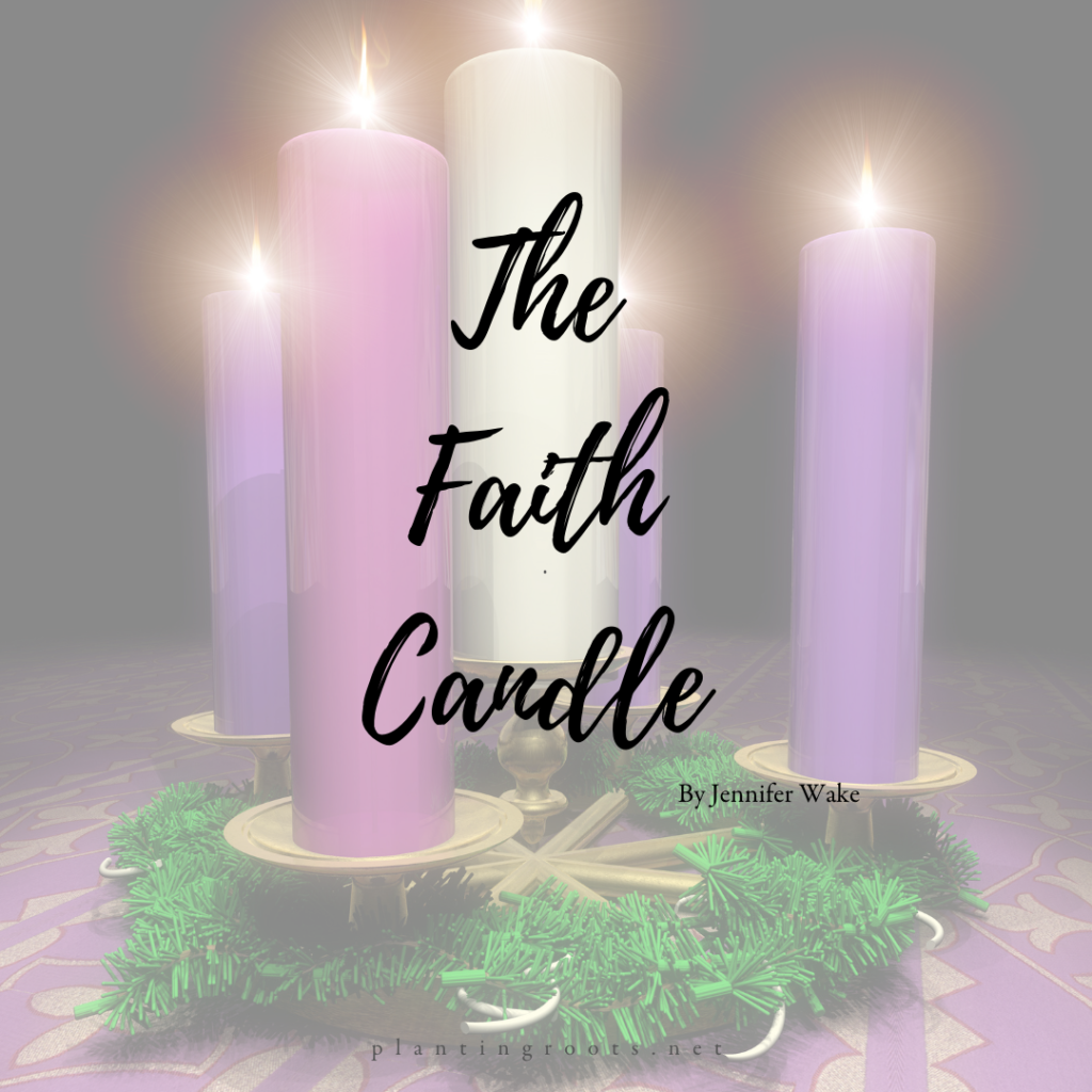 advent wreath and faith candle